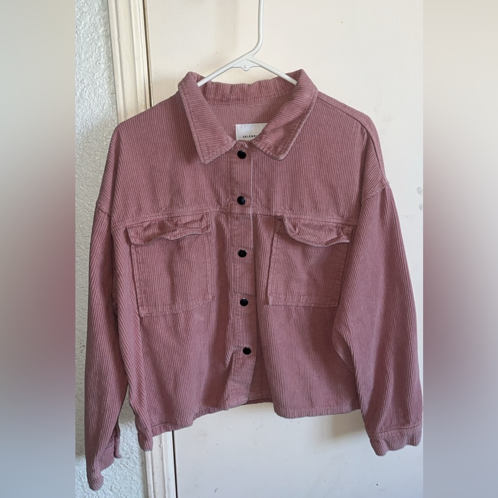 Celebrity Pink Mauve Corduroy Bomber Jacket